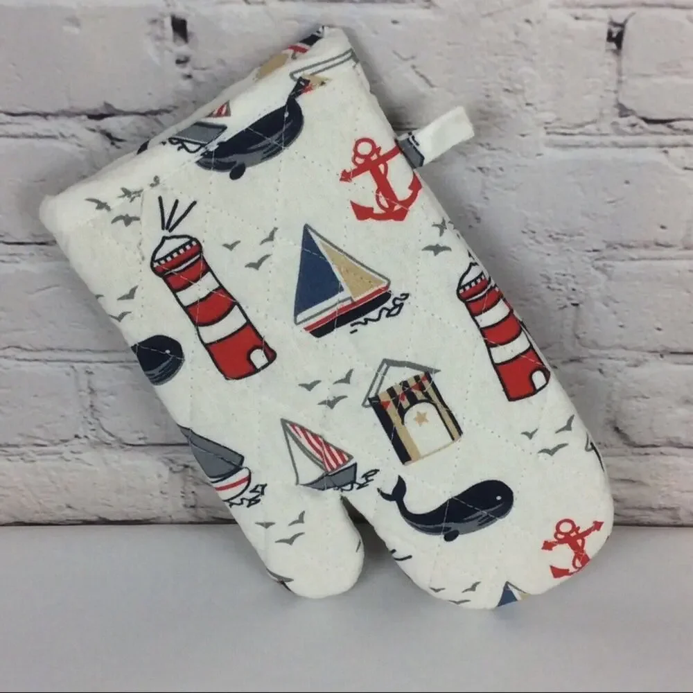 ⚓️Nautical Coastal Life 3 Pc. Kitchen Set~1 Dish Towel~1 Pot Holders~1 Oven Mitt